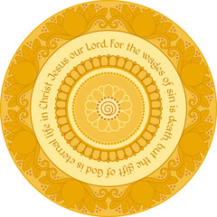 Romans 6:23 Vector Biblical quote decorative floral design.