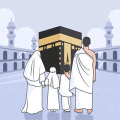 Islamic hajj pilgrimage illustration 6