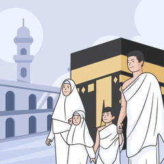 Islamic hajj pilgrimage illustration 6