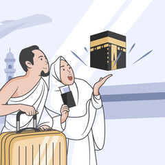 Islamic hajj pilgrimage illustration 6
