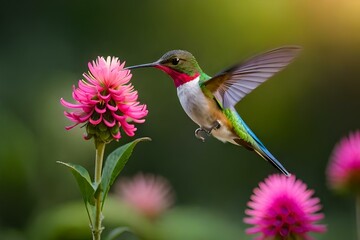 hummingbird on flower generated by Ai