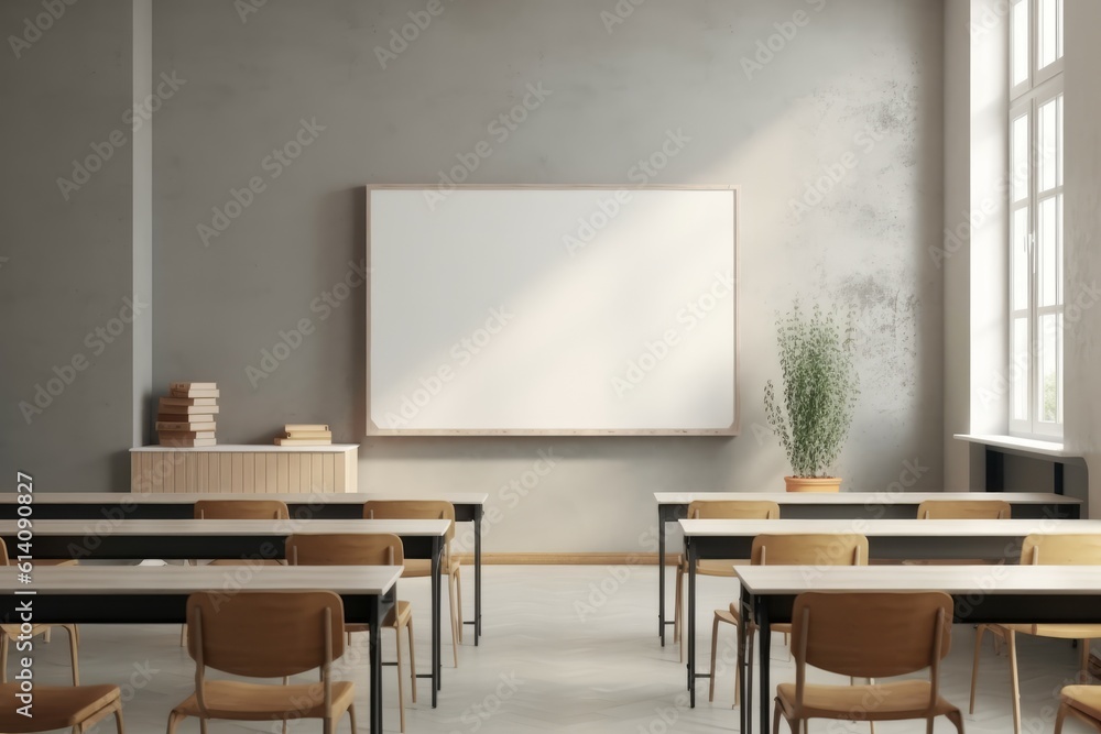 Poster lecture class white board background. generate ai