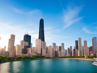 Obraz premium Chicago AI Generated