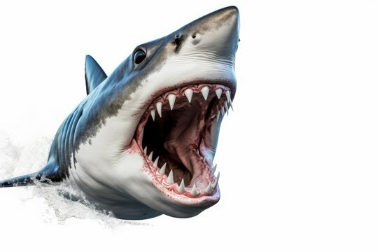 Shark head screaming predator. Generate Ai