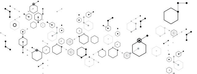 molecular hexagon complex pattern background - obrazy, fototapety, plakaty