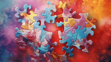 A fragmented puzzle piece coming together, symbolizing healing and wholeness in mental health | generative ai