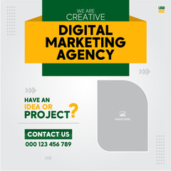 digital marketing agency and corporate social media banner or instagram post template