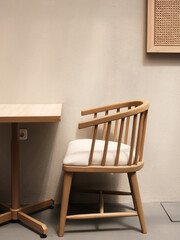 Simple style interior dining room in cafetaria
