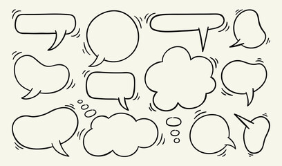 Fototapeta premium Set of bubbles. Hand drawn vector illustration