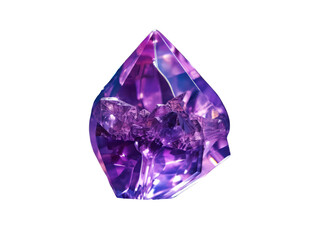 Fototapeta premium Elegant Amethyst - Shimmering Violet Crystal Gemstone - Transparent background- made with Generative AI