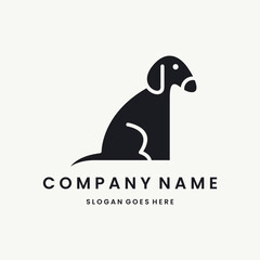 Dog Logo vector design template black logo and white background