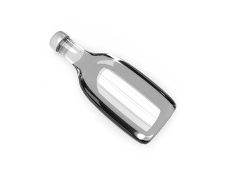 Curved Glass Bottle 3D Illustration Mockup Scene