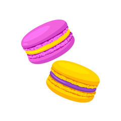 Colorful sweet macaroons