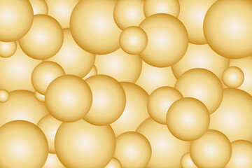 3D realistic yellow balls of different sizes-texture background