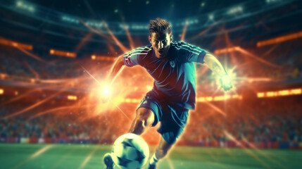 Obraz na płótnie Canvas soccer player on the stadium. Generative Ai. 