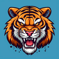 Tiger Head Cartoon Illustration