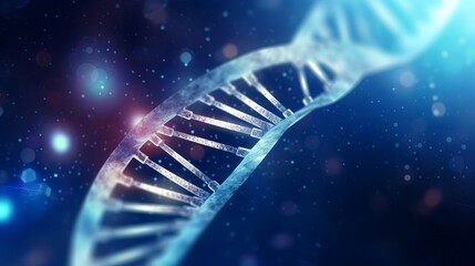 Fototapeta na wymiar DNA Strand on Blue background, Abstract DNA Technology: Futuristic Science Medical Concept, Generative AI
