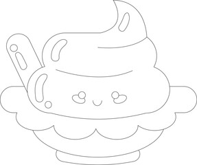 Cartoon Kawaii Food Vector Graphic