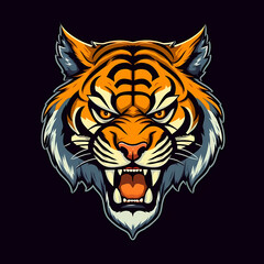 Tiger Head Cartoon Illustration