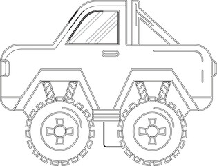Fototapeta premium Monster truck vehicle transportation sport vector graphic