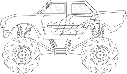 Monster truck vehicle transportation sport vector graphic © Disasterology Ink