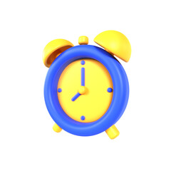 Fototapeta na wymiar blue alarm clock 3d, alarm clock 3d design