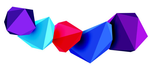 Abstract low poly stone design. Geometric 3d vector design element