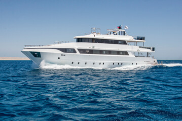 Plakat luxury yacht floating and underway on the red sea Egypt 