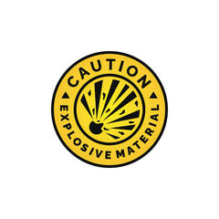 Explosive material caution warning symbol design vector