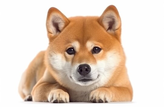 Shiba Inu on White Background