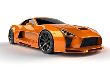 Obraz na płótnie Canvas Orange sport car isolated, ai generated