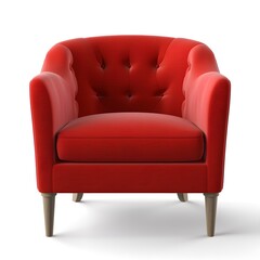 Red chair isolated on white background, ai generated