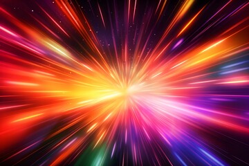 Long exposure of car motion, colorful lines background, ai generated