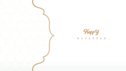 poster banner wallpaper template design for muharram islamic new year celebration