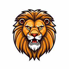 Fototapeta na wymiar Lion Head Cartoon Illustration