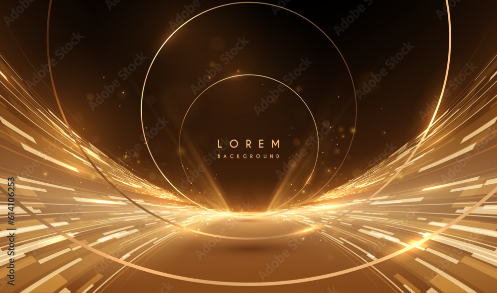 Canvas Prints abstract golden ring with light lines background
