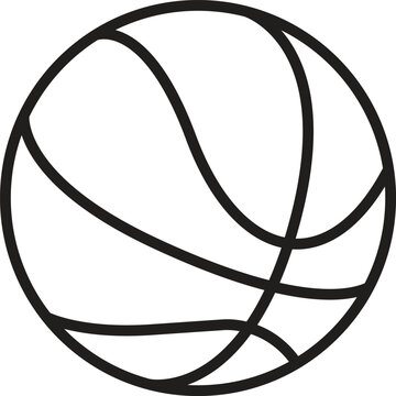 Basketball outline vector illustration icon. Sports equipment symbol.