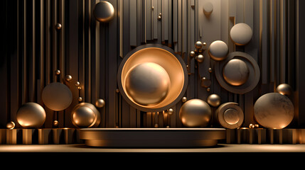 Black gold luxury display background