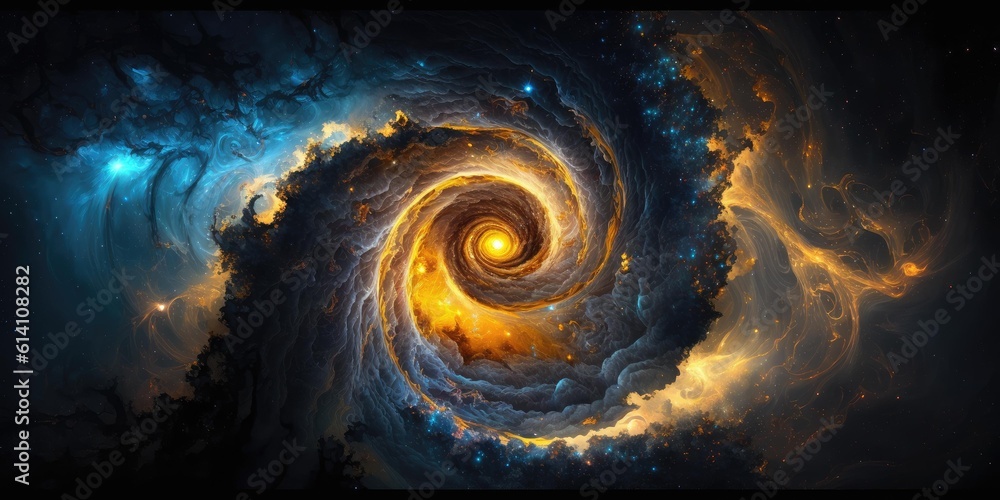 Poster background of an infinite space with stars, galaxies, nebular. superlative generative ai image.