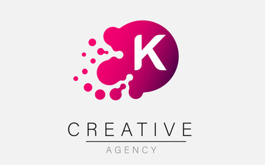  The logo of the letters K. K is a letter vector design with dots.