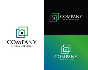 Fototapeta premium square house logo
