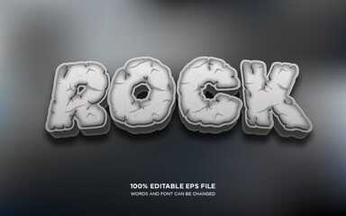 Rock editable text style effect	