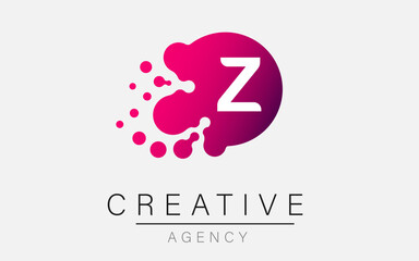 ogo of the letters Z. Z is a letter vector design with dots
