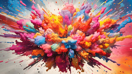 Obraz na płótnie Canvas A Colorful Explosion, Generative AI