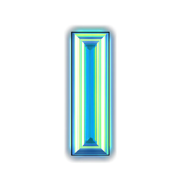 Blue symbol with glow. letter i