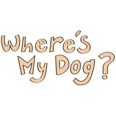 Where's My Dog ?. Set of cute dog cartoon character design.