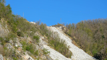 Carrara Marmor Abbaugebiet am Berg in Italien
