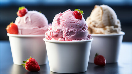 Frozen Yogurt  desserts in bowl. Food & Pastry Photography.