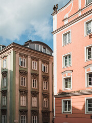 Fototapeta na wymiar Facades of buildings in Linz, Austria