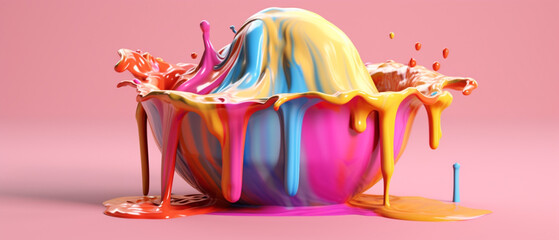 surrealistic explosion of melting color projecting HD wallpaper